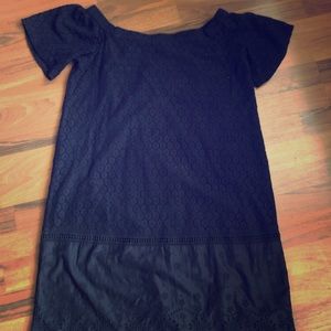 LOFT off-the-shoulder floral lace dress